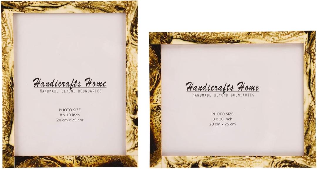 Handicrafts Home 8x10 Picture Frames Pack of 2 - Deco Collection Handcrafted Photo Frames, Perfect for Wall & Tabletop Display, Ideal Home Decor Gift (Marble)