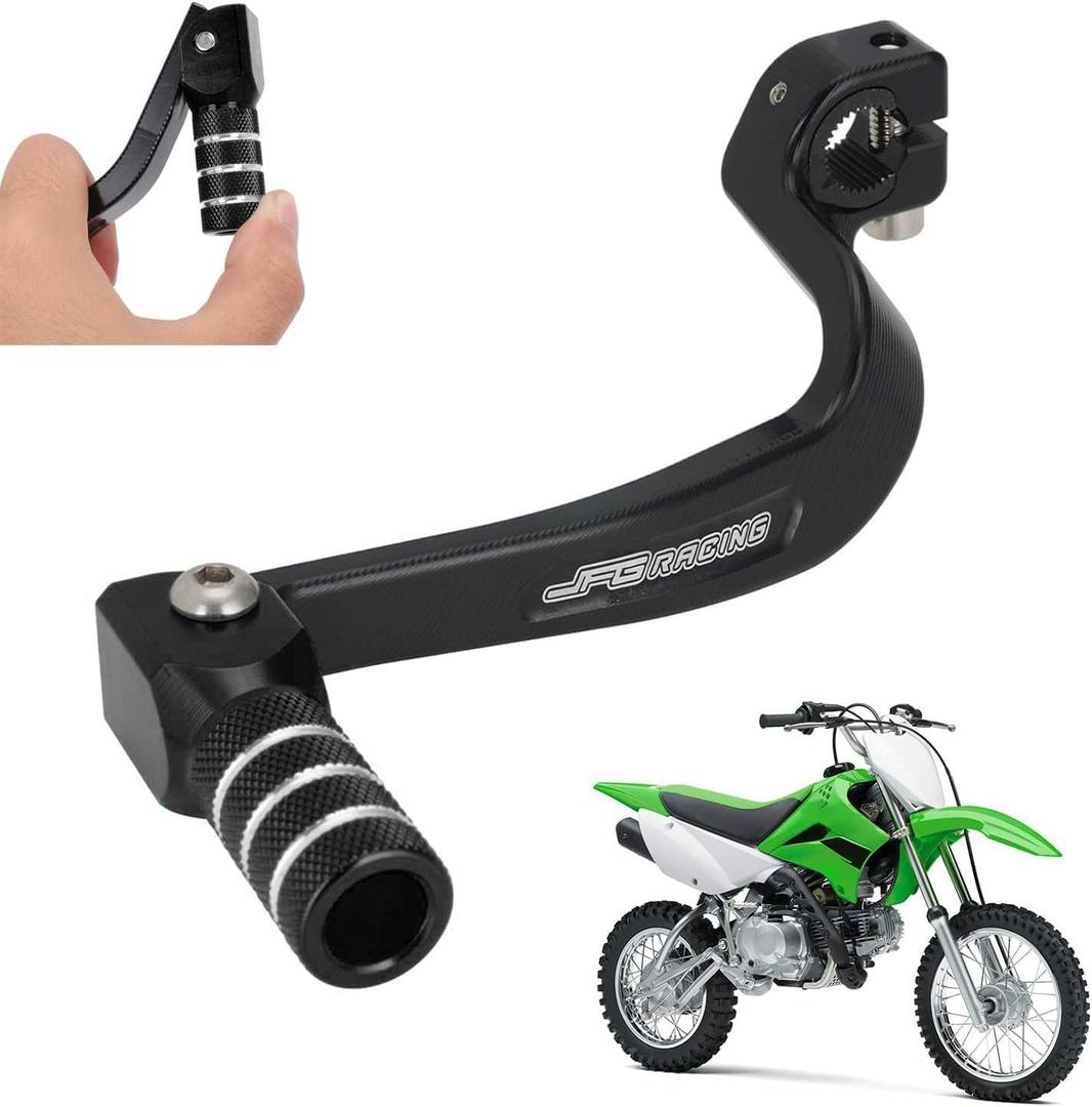 JFG RACING Motorcycle Gear Shifter Folding Shift Lever CNC for KLX 110 KLX110 KLX110L KLX110R 2010-2023 Dirt Pit Bike Black