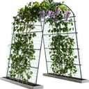 Idzo Garden Arch, 88in Tall Stainless Steel Tunnel Vegetable Trellis w PE Coating Protect Against Rust, Space-Saving & Durable for Climbing Plants Outdoor, Minimal Maintenance