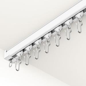 Ceiling Curtain Track White 6-9 ft Heavy Duty Ceiling/Wall Mount Rail