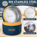 Dandat 2 Pcs Insulated Lunch Containers Thermal Bento Box with Bag Fork Knife Microwavable Stainless Steel Lunch Box 15.2 oz 21 oz Separate Stackable Thermal Food Jar for Adult Men Women(Navy Blue)