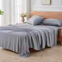 Microfiber Sheet Set Full Size, Brushed Microfiber Bed Sheets- Super Soft, Easy to Care for, Breathable, Cooling, Deep Pocket Fitted Sheet, Flat Sheet, and 2 Pillowcases(Silver Gray,Full)