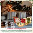 2025 Upgrated Lighted Christmas Card Display Stand Clear Acrylic Holiday Greeting Card Holder Organizer Holds up to 30 Cards Postcards Photos for Xmas Birthday Tabletop Desk Decor