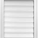 20"W x 24"H Rectangle Surface Mount PVC Gable Vent: Functional, w/ 1-1/2" x 2" Brickmould Frame, 20-in. W x 24-in. H