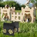 HIIMALEX Extra Large Wooden Bunny Castle House with Wooden Playpen Hideout Ventilated Sturdy Habitat for Rabbit Guinea Pig Chinchilla Ferret