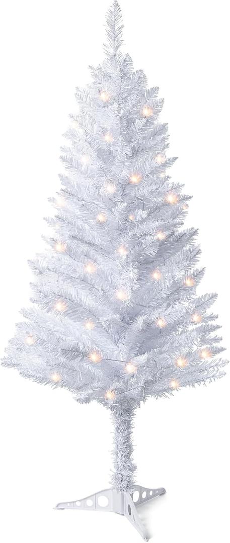 Mr. Pen Small Christmas Tree with 70 LED Lights, 4ft Prelit Artificial Indoor Tree