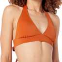 Amazon Essentials Women's Light-Support Tie Halter Bikini Swimsuit Top (Terracotta), S