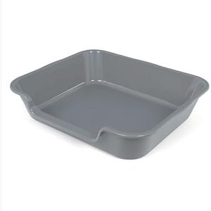 Ying Tutu 1 Pack of Extra Large Cat Litter Box (ABS Material), Low Entry Senior Litter Pen for Geriatric Kitty Big Cats, Jumbo Pet Safe Litter Boxes Tray for Indoor Pets Potty (Gray, 24" L x 20" W)