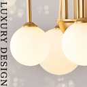 CATINER Gold Sputnik Chandelier,6 Lights Large Modern Chandelier L40Mid Century Long Ceiling Pendant Light Fixtures for Dining Room with Milk Glass Globe Shades for High Ceiling Foyer Living Room