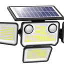 omibee Dual Motion Sensor Solar Lights Outdoor, 3000LM Solar Flood Lights 6 Adjustable Heads Security Wall Lights, IP65 Waterproof & Remote Control for Graden, Outside, Backyard