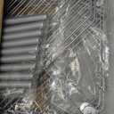 4 Tier Floor Standing Corner Shower Caddy Organizer Shelf with Hooks, Bathroom Shelves Stand Rack, Silver