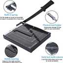 ISDIR Guillotine Paper Cutter 12" with Integrated Pressure Bar Heavy Duty Metal Base, 15 sheet Capacity, Magnetic Guide & Safety Guard Precision Trimmer for Cardstock, Crafts, DIY, Photos & Office