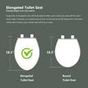 Soft Close Toilet Seat, Fit Elongated and Oval Toilets, Quick Release Hinges for Easy Clean, Two Mounting Options for Easy Installing, Heavy Duty, Never Loosen, White