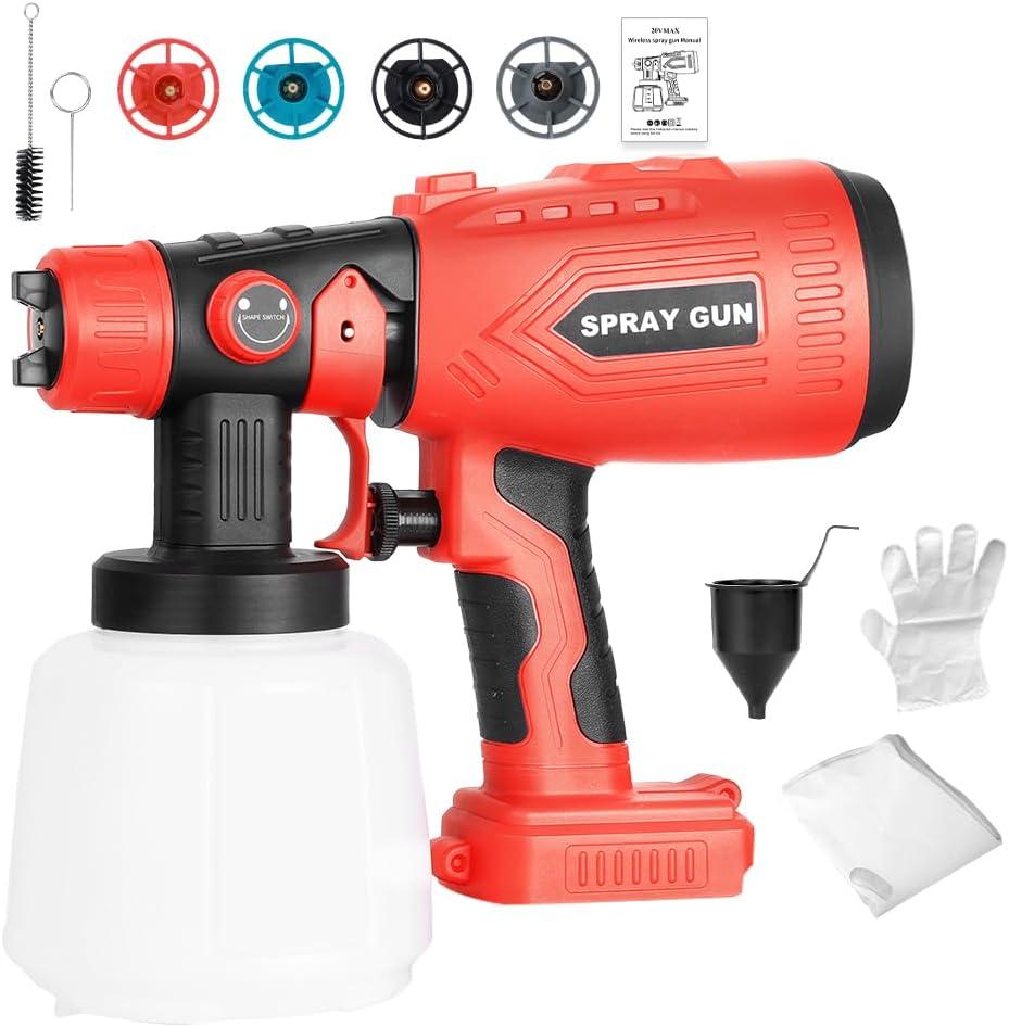 Paint Sprayer for Craftsman 20V Lithium-Ion Batteries, Cordless Spray Paint Gun with 200W High Power Motor and Copper Nozzle, HVLP Paint Sprayer for House Painting(Battery Not Included)