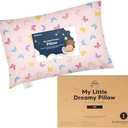 Mini Toddler Pillow with Pillowcase - 9x13 My Little Dreamy Travel Kids Pillow for Sleeping, Toddler Bed, Small, Tiny, Organic Cotton Pillowcase, Soft & Breathable, Kids 2-4 Years Old (Flutter)