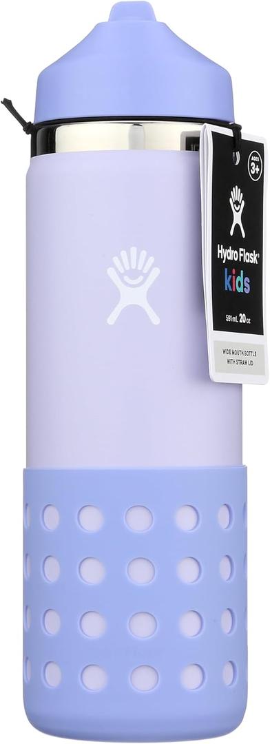 Hydro Flask 20 Oz Kids Wide Mouth Straw Cap And Boot Wisteria