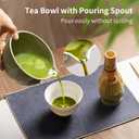 Matcha Whisk Set,10pcs Green Matcha Set for Ceremony,Matcha Whiskey and Rack,Ceramic Bowl,Spoon,Rack,Tea Sieve,Measuring Cup,Tea Scoop,Tea Towels and Mat,Tea Making Tools Gift for Matcha Lovers