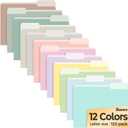 SUNEE File Folders, 120 Pack Manilla Folders 8.5 x 11, 12 Colors Folder Office Organization Home School Folders for Documents Files Paper