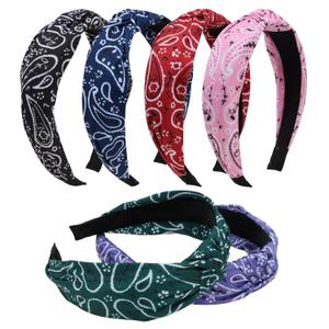 Ondder 6 Pack Bandana Headbands for Women Top Knot Headband Cute Head Bands for Women's Hair Turban Headband with Knot Hair Accessories for Women Girls