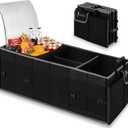 Trunk Organizer With Built-In Insulated Leak Proof Cooler Bag,Collapsible Cargo Organizer For Suv With Non Slip Bottom Strips,3 Large Compartments Foldable Waterproof Portable Car Storage Box