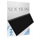 304 Stainless Steel Sheets Metal 12" x 16" x 1/64" (0.50MM) Inch 304 Stainless Steel Plates 24 Gauge Stainless Steel Shim Stock Plates Metal Sheets for Crafting, Stovetop, Snow Frosted Surface