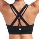 RUNNING GIRL Sports Bras for Women, Seamless Strappy Sports Bra High Support Crisscross Back with Removable Pads (Large, Black)