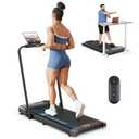 THERUN Walking Pad, 2 in 1 Foldable Treadmills for Home, 2.5HP Under Desk with Handle Bar, 16" Widened Running Belt, with Remote Control