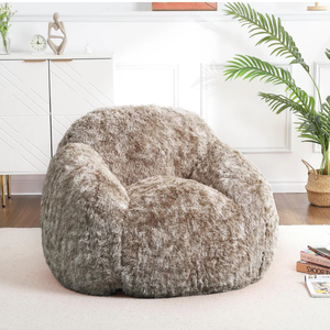Garvee Bean Bag Chairs for Adults, Faux Fur Bean Bag Chair with Filler, Soft Plush Living Room Beanbag Chair Armrest Bean Bag Couch, Fluffy Couch Lazy Sofa Chair for Reading, Coffee
