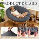 Wibeelee Papasan Chair Cushion Cover, Soft Plush Fleece Slipcover Only, Removable & Machine Washable with Adjustable Design, Fits 44-48 Inch Cushion (Grey)
