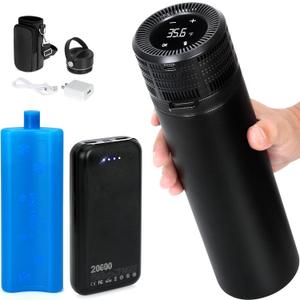 Electric Insulin Cooler Travel Case, USB Charger & Biogel Ice Box, 35-68F Custom & Display Temperature Medical Cooler, TSA Approved Medicine Organizer Medication Cooler,Portable for 17 EpiPens