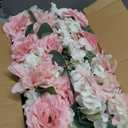 Wedding Arch Decorations, 18 inch Pack of 4 Artificial Flower Table Centerpieces Floral Arrangement for Wall Backdrop Party Bridal Shower Event Decor - Pink & White