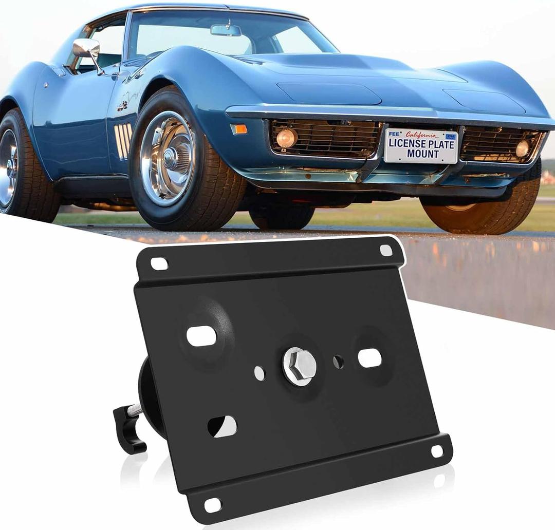 New No Drill Front Bumper License Plate Mount Bracket Holder Compatible with 2008-2019 Chevrolet Corvette C6 Front Grille License Plate Frames Front License Plate Mounting Kit Car Tag Accessories