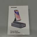 Cell Phone Stand with Wireless Bluetooth Speaker and Anti-Slip Base HD Surround Sound Perfect for Home and Outdoors with Bluetooth Speaker for Desk Compatible with iPhone/ipad/Samsung Galaxy (Black)