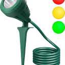 DEWENWILS 120V Spotlight Outdoor, 500LM Waterproof LED Spot Light with 3 Extra Lenses (Red Yellow Green), Landscape Lighting for Holiday, Trees, Flag, 5FT Extension Cord, UL Listed