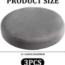 panthra 3 Pieces Stool Covers Round, Bar Stool Covers Round, Washable and Reusable, Non-Slip and Wear-Resistant, Flexible and Easy to Install, Widely Used in Homes and Restaurants (Gray)