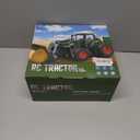 Remote Control Tractor Toy with Trailer | Metal Front & Front Loader Farm Vehicle Set with Lights & 8-Wheel Design, RC Tractor Truck for Boys & Girls Ages 3-9, Fun Farm Toy Gift for Toddlers & Kids (Green)