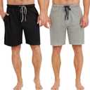 Hanes 01005-010052X Mens Jersey Lounge Drawstring Shorts With Logo Waistband,Active Grey Heather/Black,5X Big