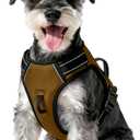No Pull Dog Harness, No Chock Reflective Adjustable Soft Padded Pet Vest with Easy Control Handle, Easy Wearing with Stylish, Reinforced Knot, 2 Buckles,  Medium, Brown