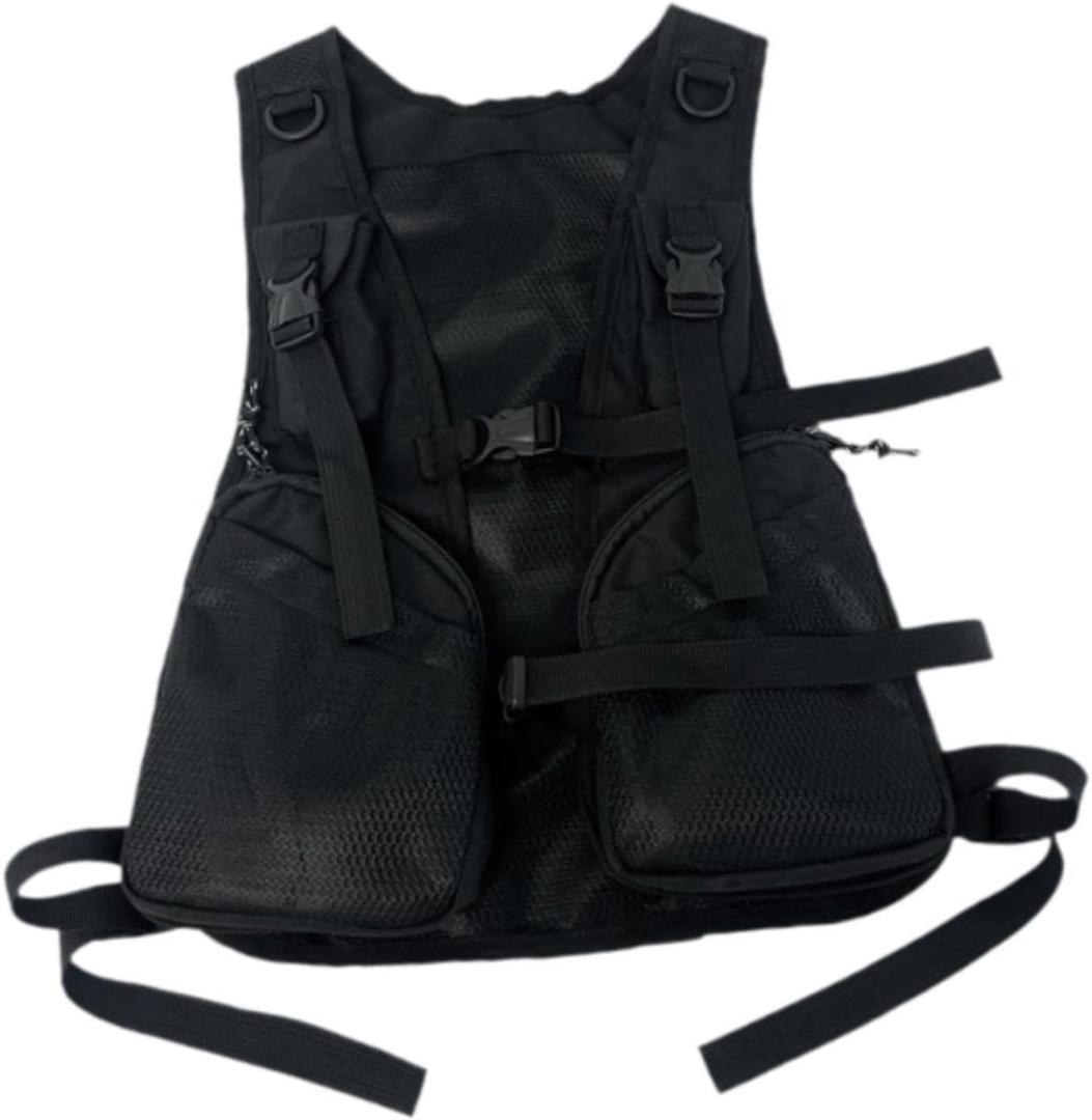 Vest Bag Rucksack Lightweight Fashion Breathable Phone Holder Daypack for Biking Outdoor Climbing Skiing Camping (Black)