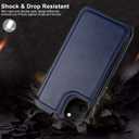 LETO for iPhone 13 Pro Case,Luxury Flip Folio Leather Wallet Cover with Card Slots and Kickstand,Slim-fit Protective Phone Shell 6.1" Navy Blue