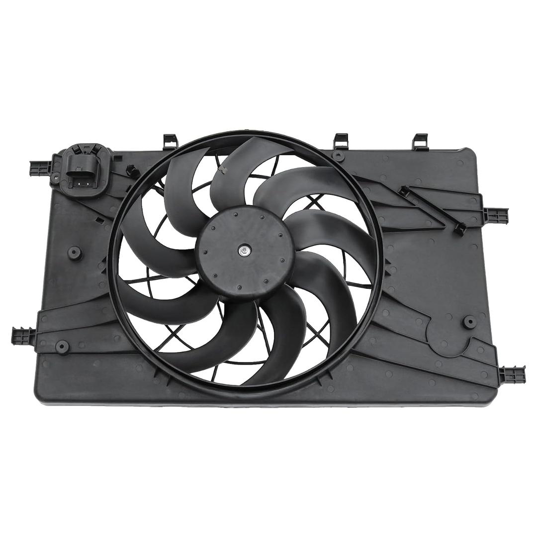 Engine Radiator Cooling Fan Assembly Replacement for Chevy Cruze 2011-2016 Replacement for Buick Verano 2012-2017 Radiator AC Condenser Cooling Fan Replace 13360890 13372154 13289627 13427161 13427160