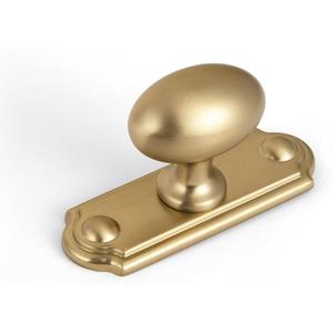 Goo-Ki Champagne Bronze Cabinet Knobs(Oval Shape) with Backplate(Square Shape) for Cupboard,Dresser,6 Packed