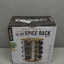 Kamenstein 16 Jar Warner Revolving Countertop Spice Rack Organizer with Lift & Pour Caps and Spices Included, FREE Spice Refills for 5 years, Stainless Steel & Bamboo with Black Caps