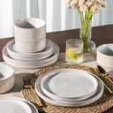 GBHOME Stoneware Dinnerware Sets for 8, 24-Piece Plates and Bowls Set
