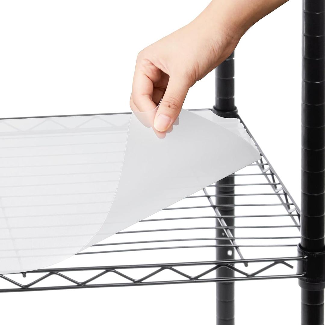 Sliner 8 Pack 24 x 48 Inch Wire Shelf Liner Clear Plastic Waterproof Liners for Organizing Metal Rack Shelves, Kitchen Cabinets, Cupboard, Pantry