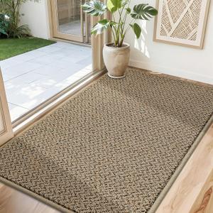 COSY HOMEER-Door-Mat 32"x48" Non Slip Absorbent Entryway Rugs Dirt Trapper Doormats Washable Entrance Mats Low Pile Welcome Floor Mat for Front Back Door and Entry Mats,Taupe, 32inx48in