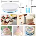 ANSLYQA Cake Decorating Kit, 340 Pcs with Cake Turntable, Leveler, 55 Numbered Icing+Skirt Tips, 2 Spatulas, 3 Scrapers, 2 Couplers, 100 Pastry Bags, 100 Cupcake Liners & More Baking Tools, (Blue)