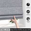 LazBlinds Cordless Roman Shades for Windows, Blackout Room Darkening Thermal Insulated Window Blinds, Lightweight Fabric Blinds for Indoor Windows, 30" W x 60" H, Grey