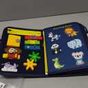 Qizfun Toddler Busy Board Montessori Toys  Sensory Busy Book, Educational Learning Travel Toy for Airplane & Car, Keeps Toddlers Entertained, Birthday Gifts for Toddler Boys Girls (Blue/P8)