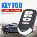 Keymall Car Smart Key Fob Keyless Entry Remote Key for Honda Accord 2013 2014 2015/for Honda Civic 2014 2015 FCC ID:ACJ932HK1210A 4 Buttons